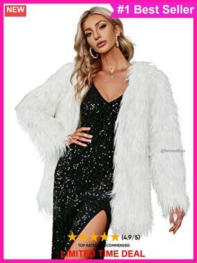 Fluffy Faux Fur Warm Coat Long Sleeve Winter Jacket